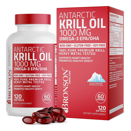Aceite De Krill Antartico 1000mg Omega-3 Epa Dha 120 Cap
