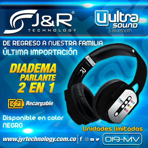 Diadema Parlante 7 En 1 Ultra Sound Bt J&r Envío Gratis.