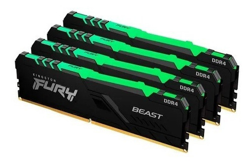 Memoria RAM Fury Beast RGB gamer color negro 16GB 1 Kingston KF426C16BBA/16