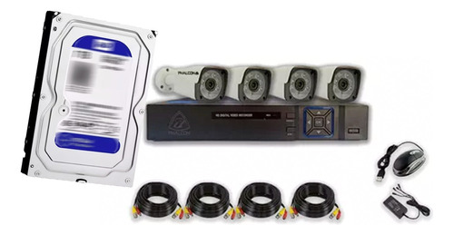 Kit Dvr 8 Canales 4 Camaras Fullhd 1080p Real Con Disco Duro