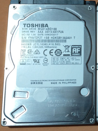 Se Venden Discos Duros 1tb 320gb 250gb Pide Tu Envio Gratis (Usado)