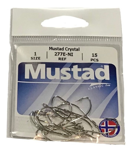 Anzuelos Mustad Crystal Pejerrey 277e-ni Nº 1 Ex 277f