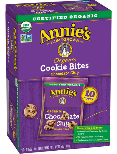 Annie's Bocadillos De Galletas Con Chispas De Chocolate Orga