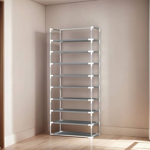 Rack Multifuncional Zapatera 27 Pares 9 Niveles Color Blanco
