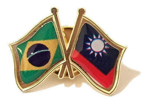 Pin Da Bandeira Do Brasil X Taiwan