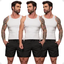 Comprar Kit 3 Short Praia Elastano Verão Mauricinho Tactel Bermuda