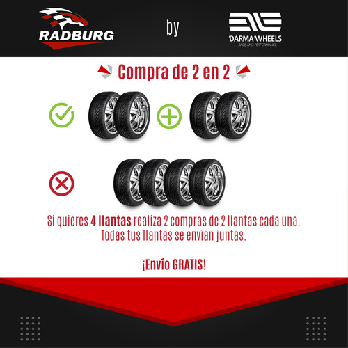 Kit De 2 Llantas 215/50r17 91v Radburg Technic Pulsar Revo 2