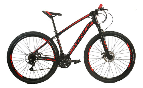 Bicicleta Aro 29 Rino Fitz Roy - 24v - Cambios Shimnao Cor Preto/vermelho Tamanho Do Quadro 19