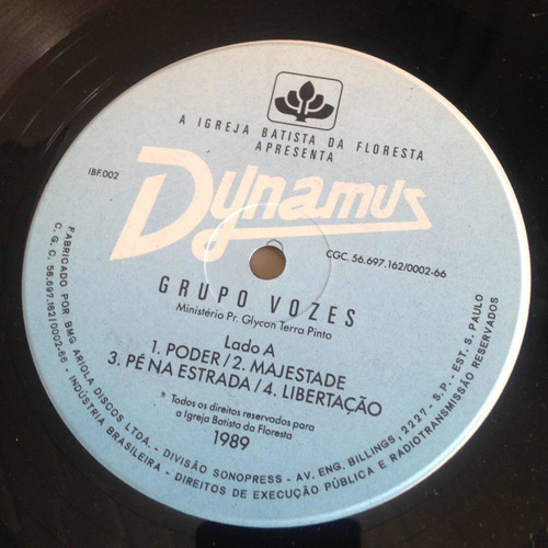 Lp Grupo Vozes / 1989 / A Igreja Batista Da Floresta Apresen (Usado)