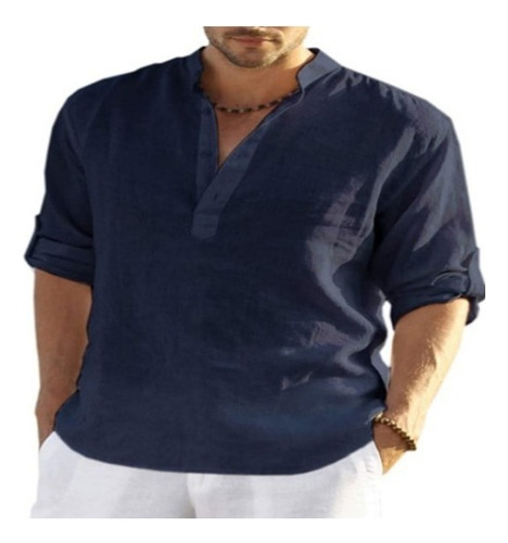 Camiseta Casual De Cuello Alto Para Hombre, Ropa De Playa De