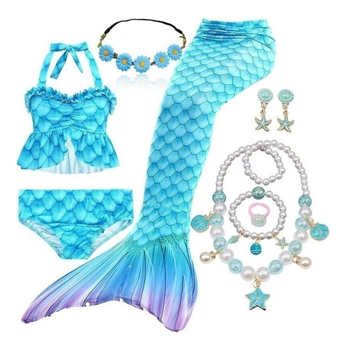 Bikini Sin Monofina For Niños Mermaid Tail Kit