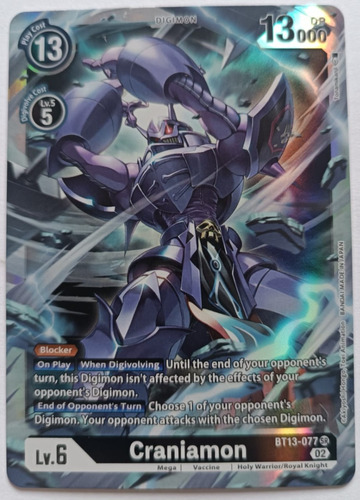 Digimon Tcg Craniamon Bt13-077 Sr Foil