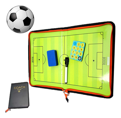 Prancheta Tática Magnética Futebol Imã Campo Bolsa Zíper