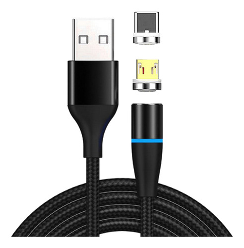 Carga Rápida Magnética 2 En 1 Usb A Android Micro- Usb -c D