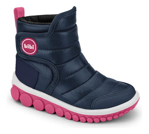 Bota Infantil Bibi Roller 2.0 Drop Azul Marinho Com Rosa
