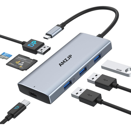Hub Usb C Displayport, Usb C A Displayport Adaptador Usb C D