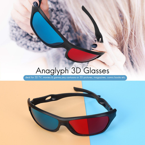 5 Gafas De Visión 3d De Color Rojo Y Anaglifo Para Mov