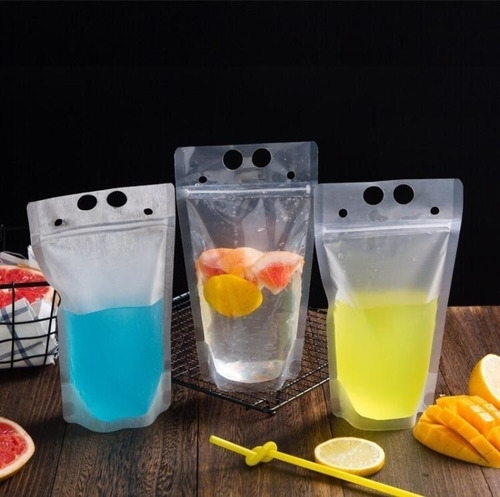 Imagen 2 de 10 de 50 Bolsa Stand Up Pouch Para Bebidas Con Cierre 350 Ml