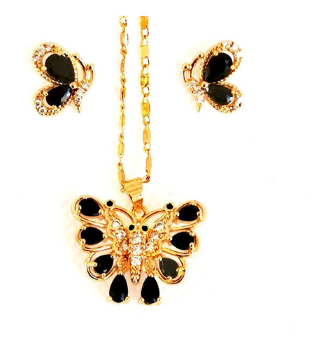 Set Mariposas Oro 18k Lam Zirconias