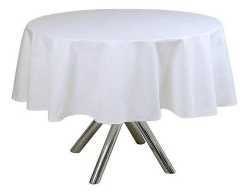 Toalha De Mesa 6 Lugares Easy Wash Redonda Sienna - Karsten Cor Branco