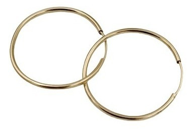 Argollas Lisas En Oro 18k 25mm