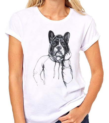 Remera De Mujer Bulldog Con Buzo