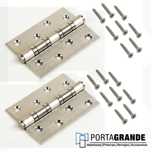 Imagen 1 de 3 de Bisagra Municion Acero Inoxidable 100x75 3mm Whitco Blister