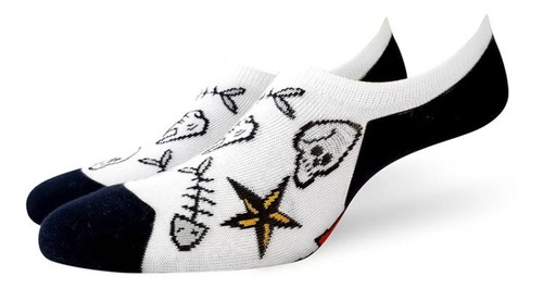 Pack X 6 Pares Medias Elemento Invisibles Hombre Estampadas