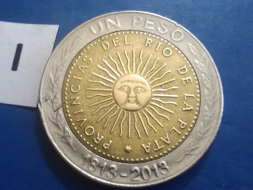Monedas Argentinas De 1 Peso Del Año 2013 República Argentin