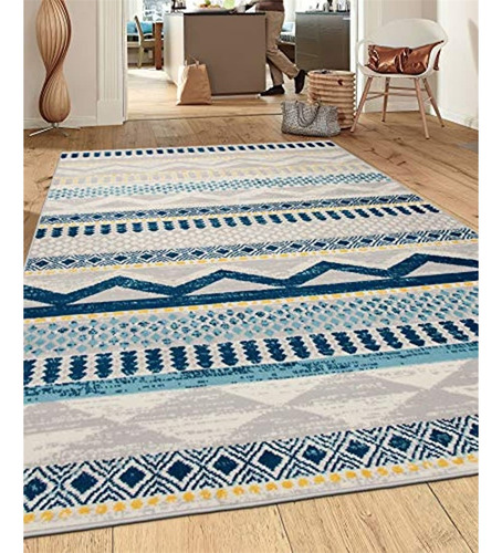 Alfombra Contemporánea Con Diseño Bohemio