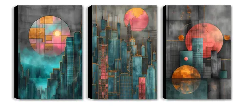 Cuadro Decorativo Económico Abstracto New York.