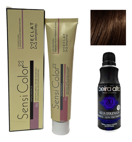  Coloração Sensicolor Hipoalergênica Alergoshop + Oxi 20 Vol. Tom 1.0 preto