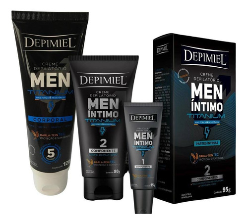 Kit Depilação Depimiel Masculino Men Corpo + Partes Íntimas