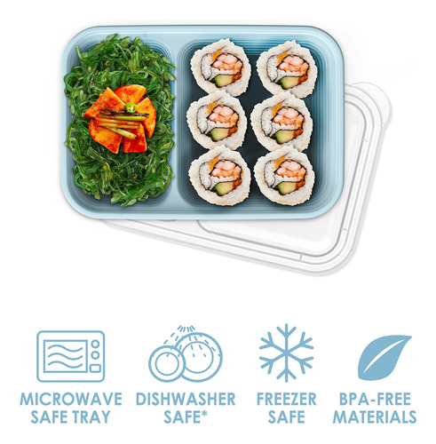 Contenedores For Refrigerios De 2 Compartimentos Con Tapas