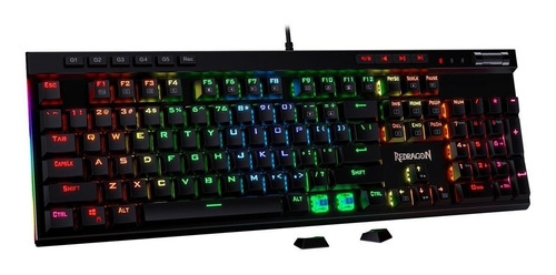 Imagen 2 de 4 de Teclado gamer Redragon Vata K580 QWERTY Outemu Blue inglés US color negro con luz RGB