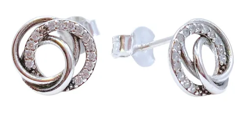 comprar Aros Apegados, Nudo Triple, Circón Blanco, Plata 925, Regalo