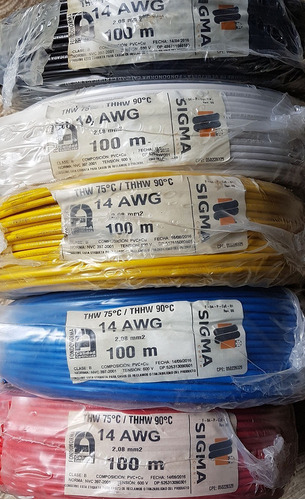 Cable, Thhw, 14 Awg, 7 Hilos (100 Mts) 100% Cobre.