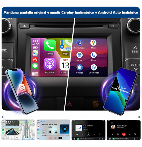 Caixa De Complemento Carplay Sem Fio Gps Para Toyota Com