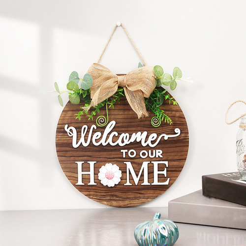 Bienvenida Puerta De La Pared Decorativo Colgante Flor Al