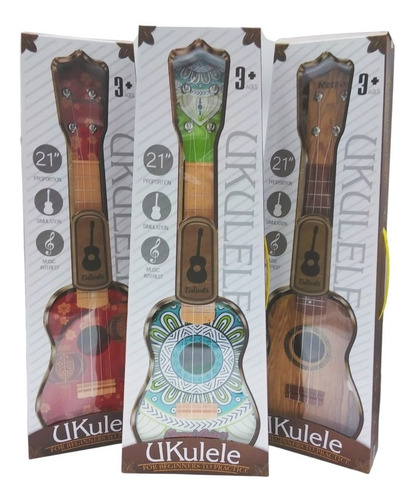 Imagen 4 de 10 de Ukelele Guitarra Infantil Juguete Diseño Retro Con Correa Ed