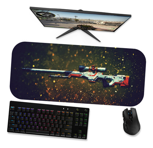 Mousepad Gamer Gigante Speed 70x30 - Csgo Awp Asiimov