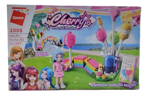 Qman Fabrica De Globos Para Armar Bloques 107 Piezas Versión Del Personaje Rainbow Balloon Booth