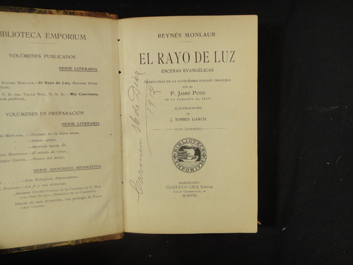 Monlaur, R. El Rayo De Luz Traducido Por Jaime Pons. 1908/11