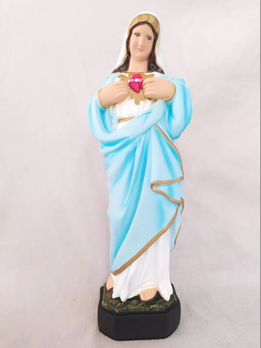 Imagem De Sagrado Coracao De Maria 31 Cm Estatua Cor Pintura A Mão