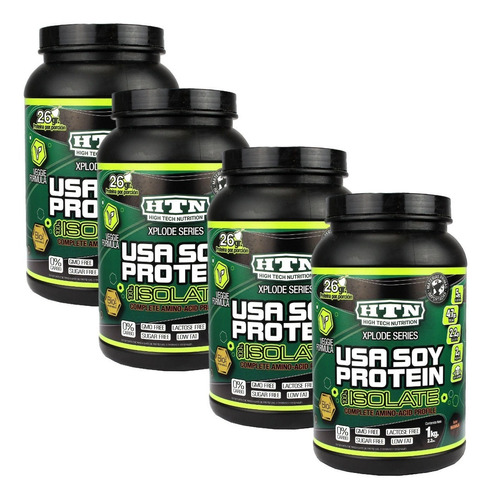 4 Usa Soy Protein 1 Kg Htn Apta Veganos Diabéticos Soja 100%