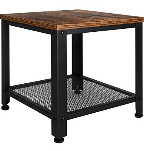 Mesa Portátil De Acero Color Negro Y Madera.marca Pyle