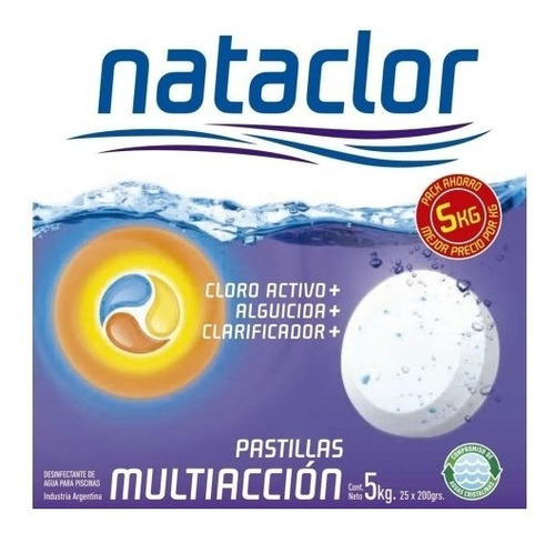 Pastillas Cloro Multiaccion 200 grs x 5 kg Nataclor