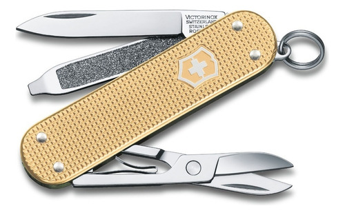 Navaja Multiuso Victorinox Classic Alox Edición Limitada 2019 Color Dorado Con 5 Herramientas