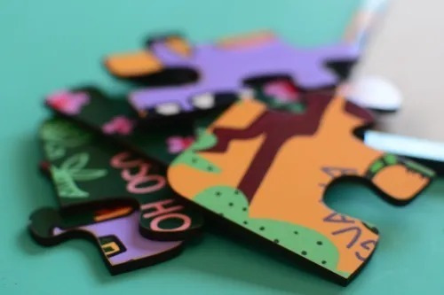 Puzzle Rompecabezas Oso Hormiguero Madera Encastre 24pz