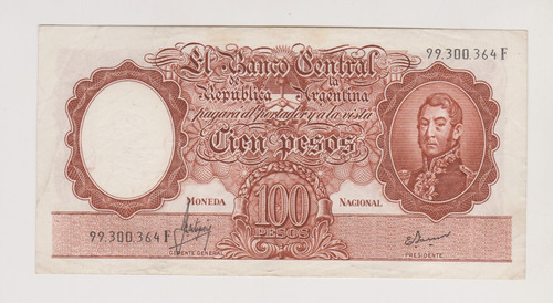 Billete Argentina 100 $ Bottero 2085 Año 1969 Muy Bueno +